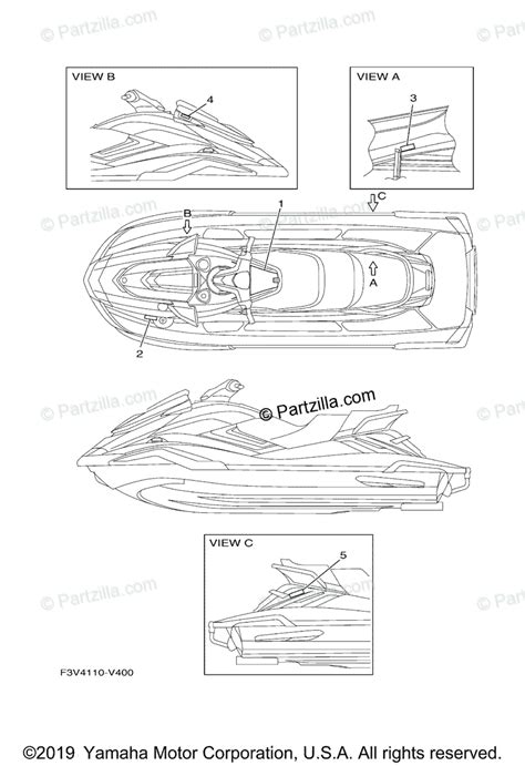 Yamaha Waverunner 2020 OEM Parts Diagram for Important Labels | Partzilla.com