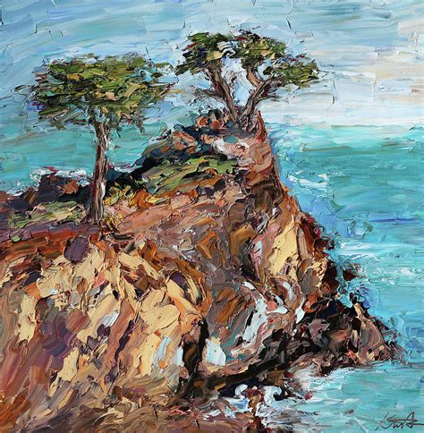 The Lone Cypress At Pebble Beach Painting by Krista Schumacher