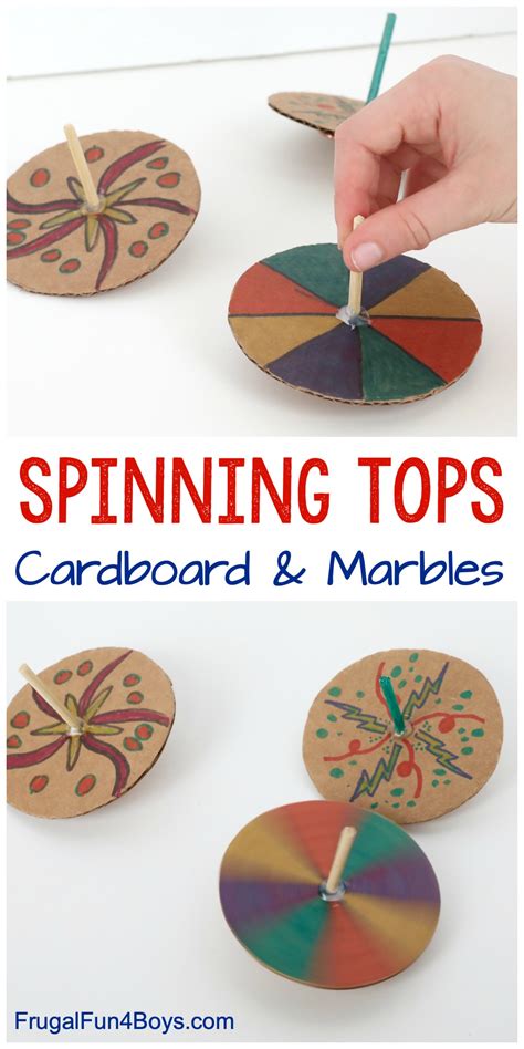 Make Spinning Tops with Cardboard and Marbles - Frugal Fun For Boys and Girls