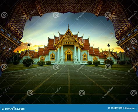 Wat Benchamabophit ,marble Temple One of Most Popular Traveling Stock Photo - Image of ...