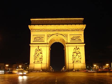 Night View Of Arc De Triomphe Free Stock Photo - Public Domain Pictures