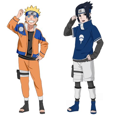 Fanart muestra a Naruto y Sasuke chiquitos con el estilo de animación ...