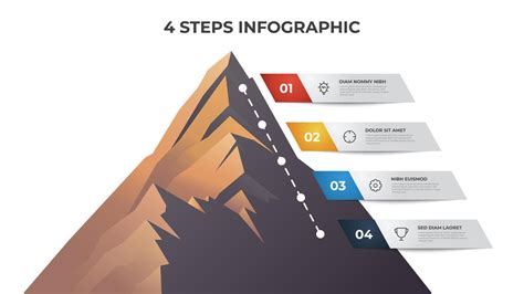 infographic element template with 4 steps, list, bullet, options ...