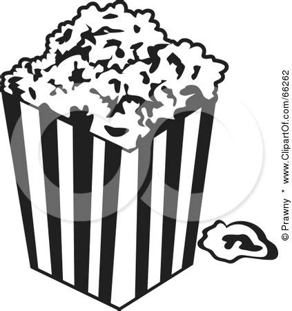Royalty-Free (RF) Clipart Illustration of a Black And White Movie Popcorn Container by Prawny #66262