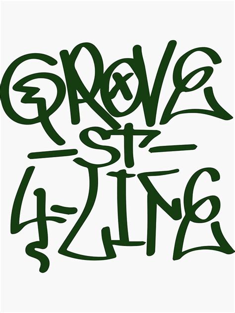 "Gta San Andreas Grove St. 4 Life Graffiti" Sticker by Spider-Mayne ...