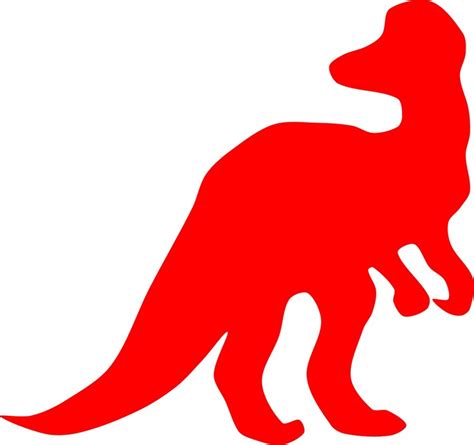 Cartoon Dinosaur, Red silhouette free image download