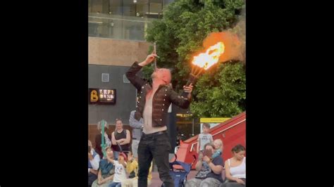 Funniest Street Artist Performs Dangerous Act - swallowed real sword and Juggled with fire balls ...