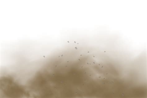 Background of a cloud of brown dust and sand with particles of flying ...