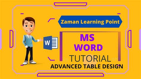 MS WORD Tutorial-How to design a advanced table in word( Table style, Table adding ,breaking ...