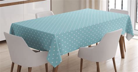 Light Blue Tablecloth, Classic Polka Dots Vintage Design Stylish ...