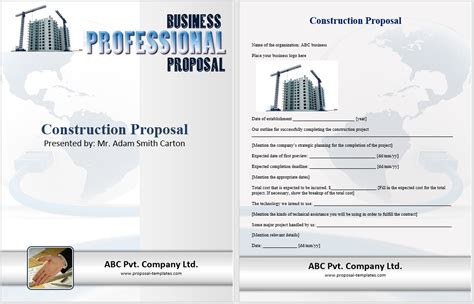 14 Free Construction Proposal Templates in MS Word Templates