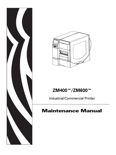 Zebra ZM400-ZM600 Maint Man | PDF | Belt (Mechanical) | Printer (Computing)