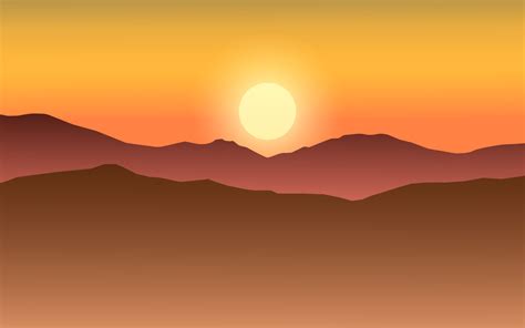 Minimalist sunset mountain nature background 4511450 Vector Art at Vecteezy