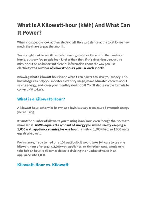 What Is A KW | PDF | Home Appliance | Nature