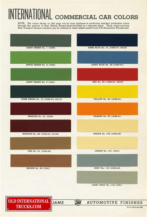 1981 Color Chart International Truck Color Chart Color | Porn Sex Picture