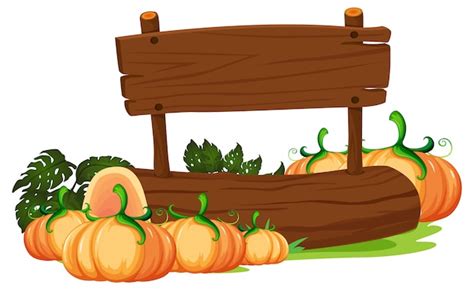 Premium Vector | Oragnic pumpkin on wooden board