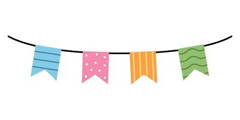 Doodle cute garland of flags. Vector colorful bunting clipart. 20168785 ...