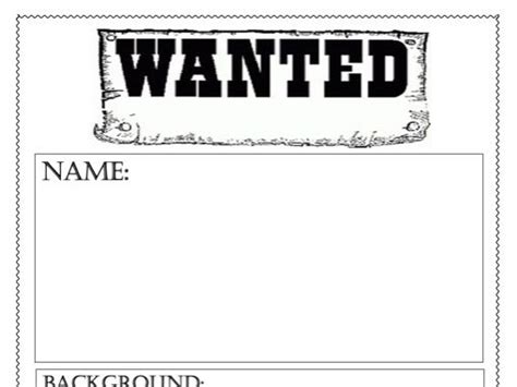 Wanted Poster template | Teaching Resources