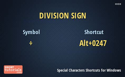 Keyboard Shortcut for Division Symbol in Windows