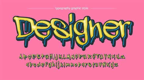 Modern Yellow Dripping Graffiti Font 941004 Vector Art at Vecteezy