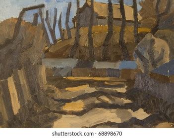 Oil Paintings Spring Landscape Stock Illustration 68898670 | Shutterstock