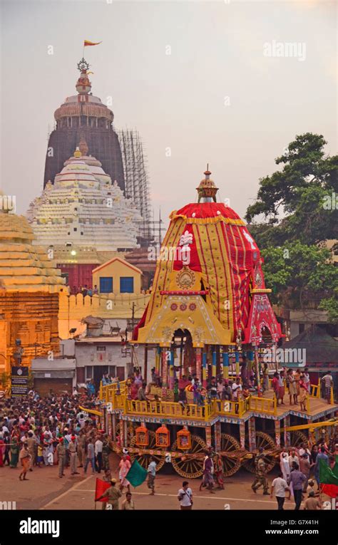 Rathyatra or Chariot festival, with Jagannatha Temple at background ...