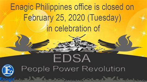 Enagic Philippines | ENews | EDSA People Power Revolution Holiday