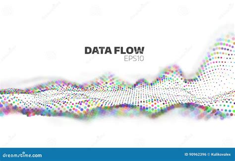 Abstract Data Flow Visualization. Information Stream. Particles Network ...