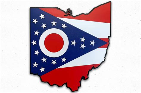 Ohio State Shape Wood Flag – Patriot Wood