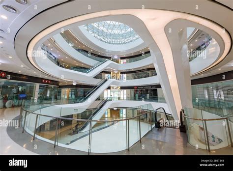 Beijing, China – October 1, 2019: SOHO Galaxy Beijing building shopping mall shops modern ...