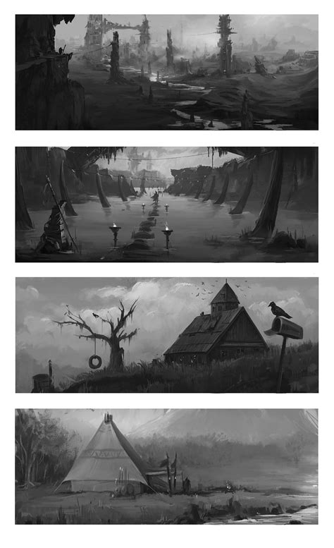 Environment sketches on Behance