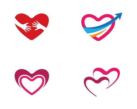 Love Heart Logo Set 963898 Vector Art at Vecteezy