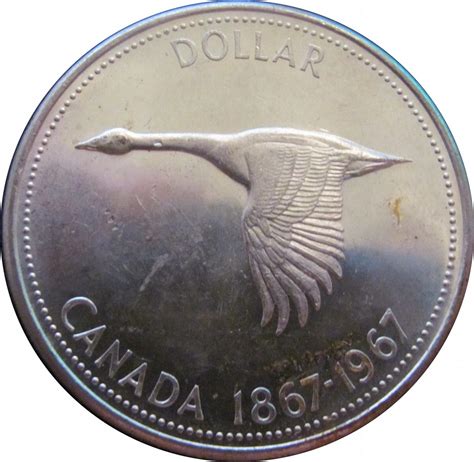 1967 Canada's centennial silver dollar