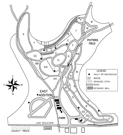 Woodlawn Cemetery Plot Map