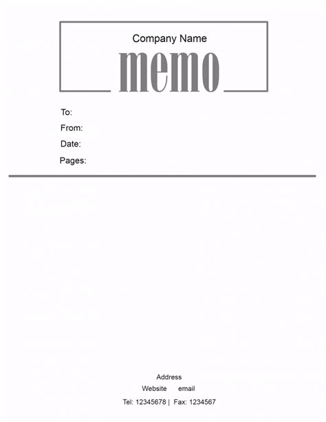 Free Microsoft Word Memo Template