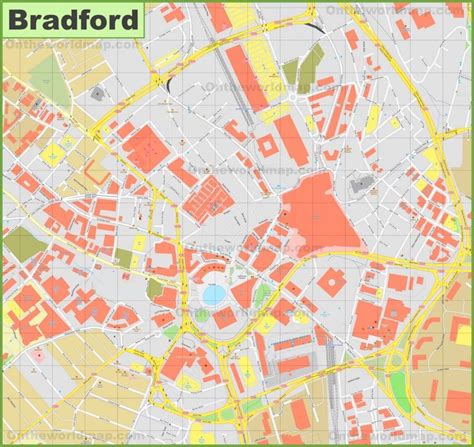 Bradford city center map | Bradford city, Map, City