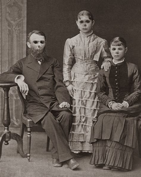 Vintage Halloween Photograph - Spooky Victorian Family Skeleton Portrait - Photo Download ...