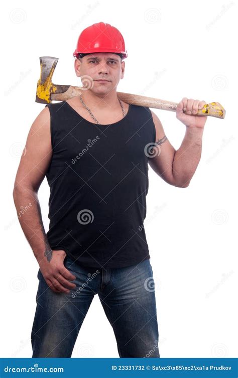 Lumberjack Posing With An Axe Royalty-Free Stock Photo | CartoonDealer ...