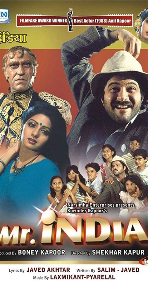 Mr. India Directed by Shekhar Kapur. With Anil Kapoor, Sridevi, Amrish ...