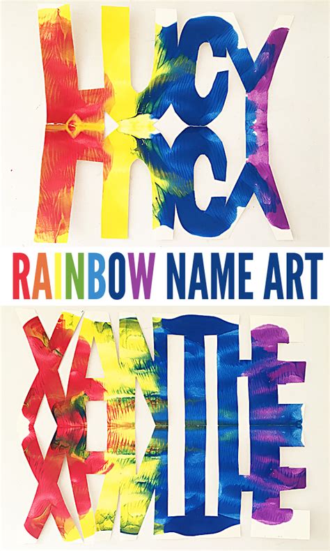 Super Cool Kids Name Art Ideas: Name Rainbows