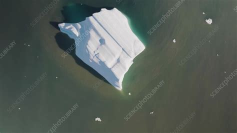 Iceberg near the coast, Greenland, drone view - Stock Video Clip - K012/5278 - Science Photo Library