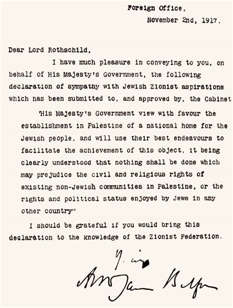 The Balfour Declaration Of 1917 | Facts, Overview, Victims & Commitment