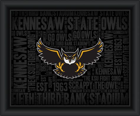 Kennesaw State University "College Logo Plus Word Clouds" - 15 x 18 Framed Print - Plaques & Signs