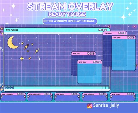 Twitch Stream Overlay Package / Retro Moon Windows Theme / - Etsy Canada