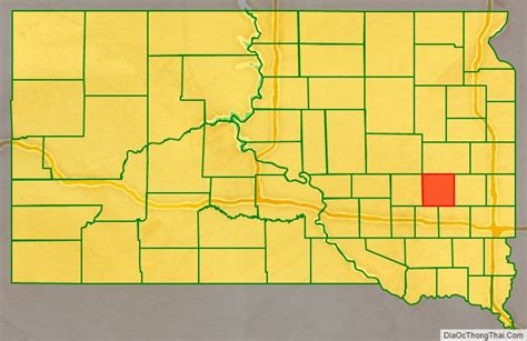 Map of Miner County, South Dakota - Thong Thai Real