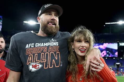 Taylor Swift Reacts to Travis Kelce’s Victory Speech as Chiefs Advance ...