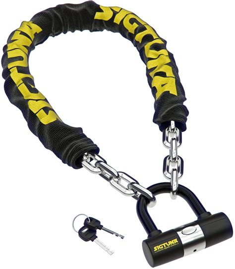 SIGTUNA Bike Locks - 12mm Heavy Duty Chain Lock Combination with Sleeve Cover + 11mm U lock ...