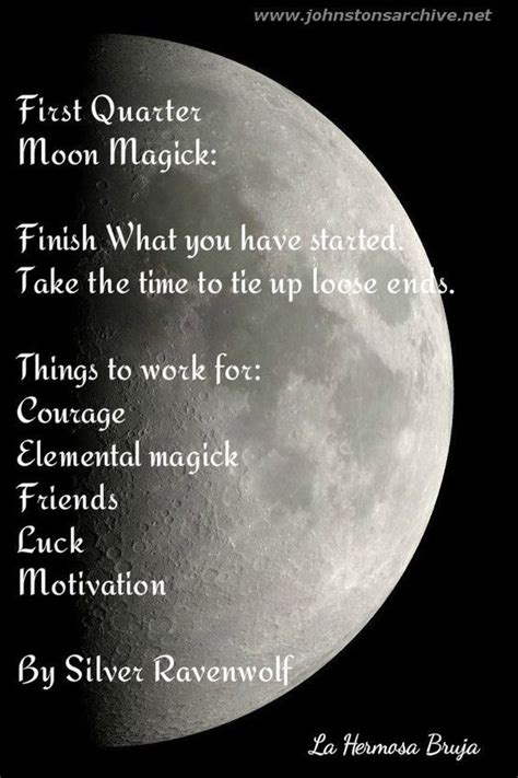 First Quarter Moon Magick | Witches Of The Craft® Magick Book, Magick ...