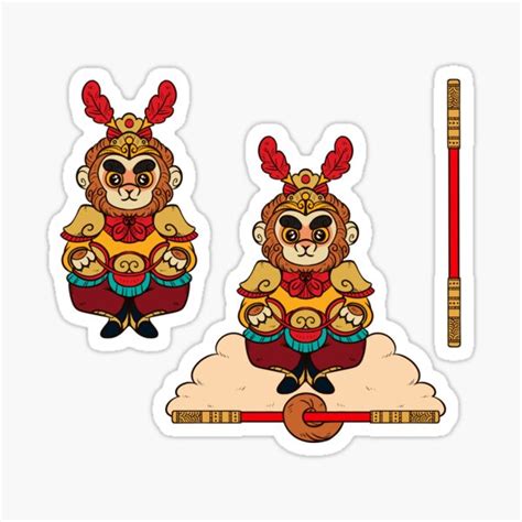 "Sun Wukong Sticker Pack; pose 1; Lego Monkie Kid Pattern (1/3 ...