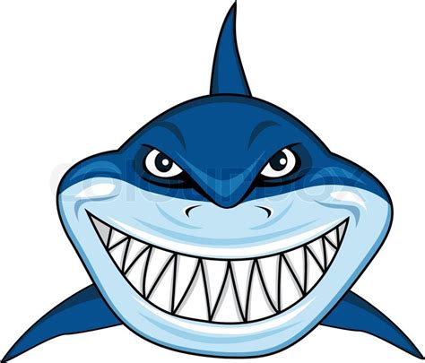 Angry shark cartoon | Stock Vector | Colourbox